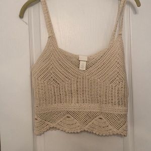H&M cropped crochet top size Medium